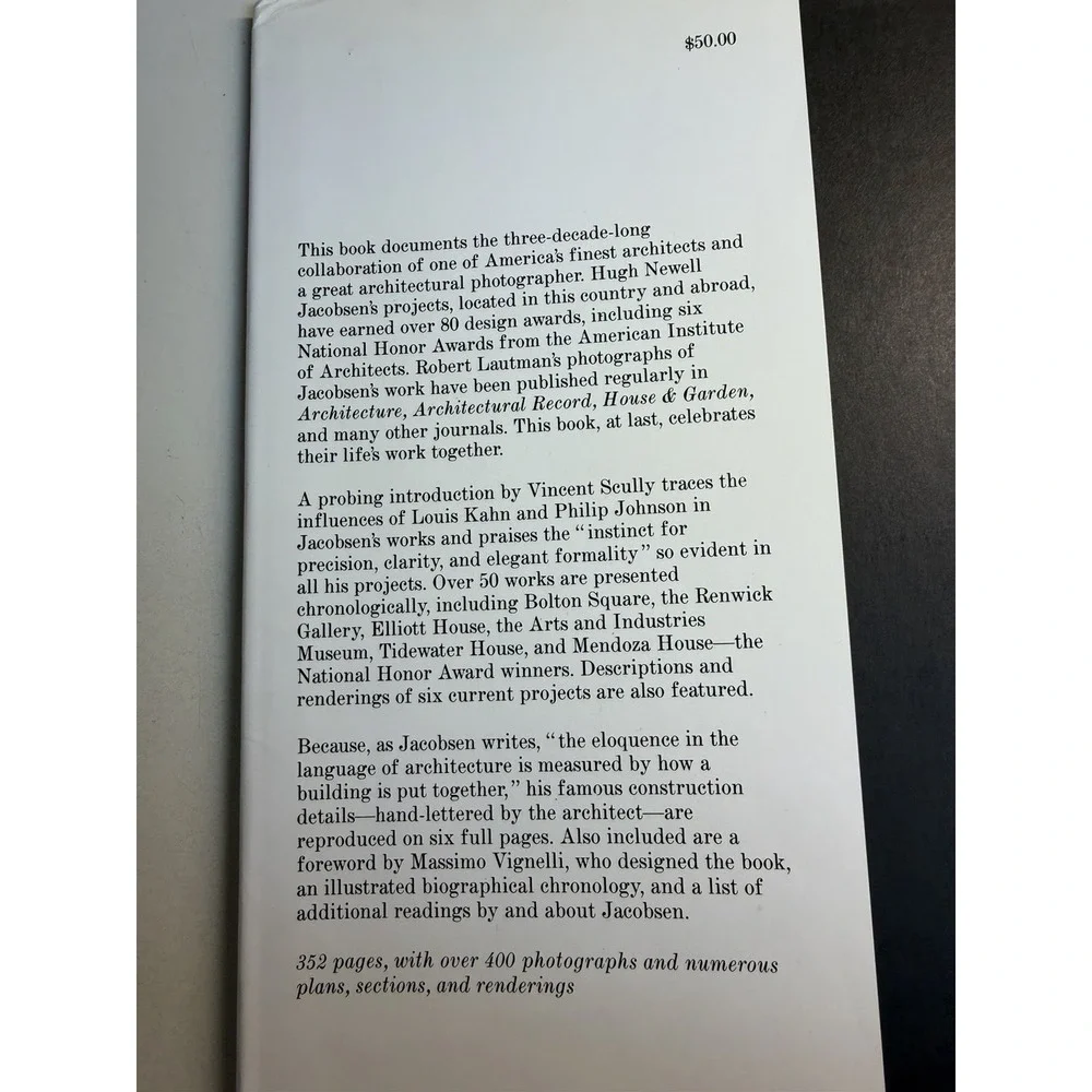 Hugh Newell Jacobsen Architect Monograph 1988 1st Ed Massimo Vignelli Design HC